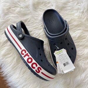 Crocs | Mens Bayaband Clogs Sandals 205089-4CC Red, White & Blue Sandals Size 11